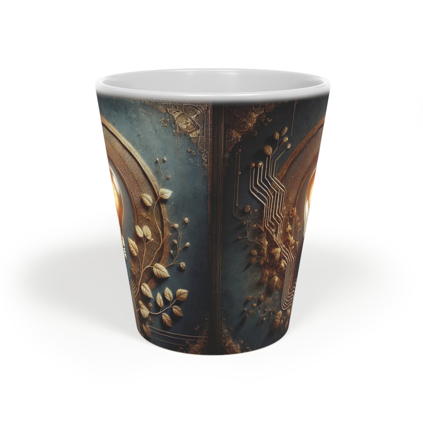 Latte Mug - Industrial Artistic Moody Illuminated Textured 12oz