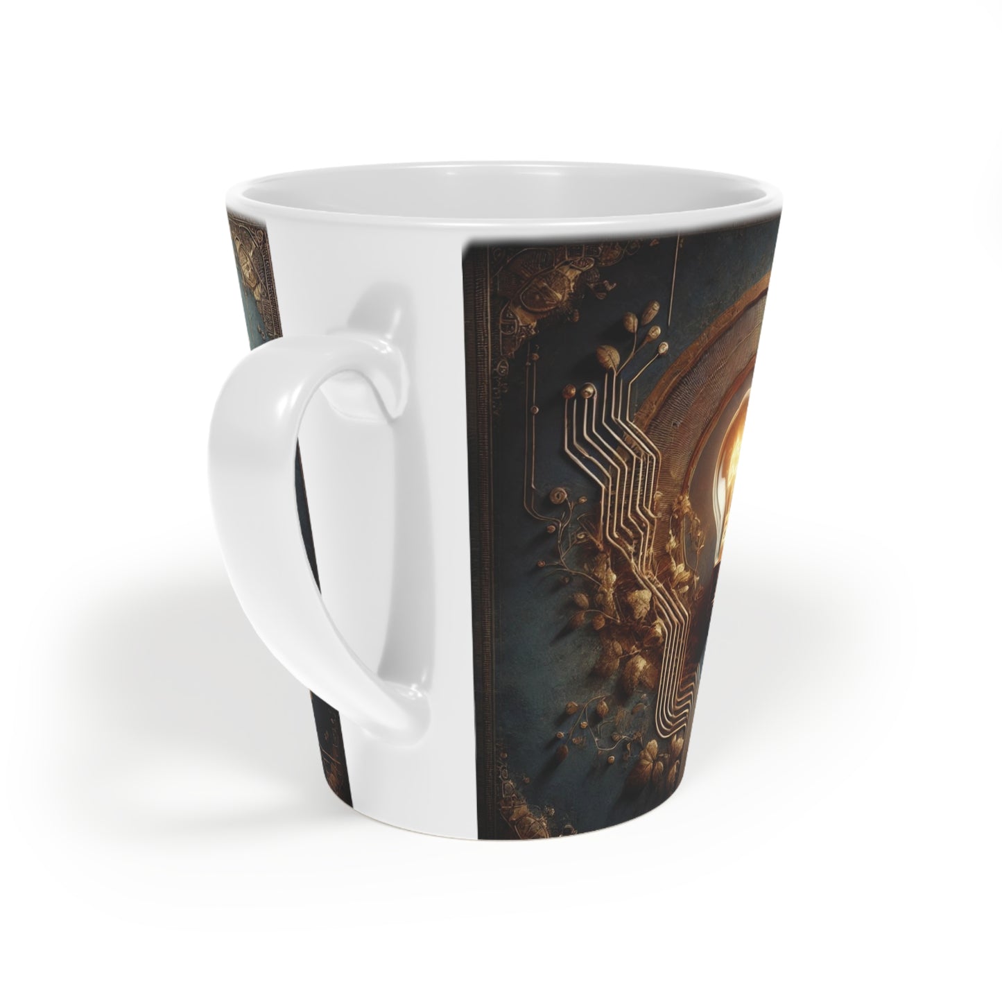 Latte Mug - Industrial Artistic Moody Illuminated Textured 12oz