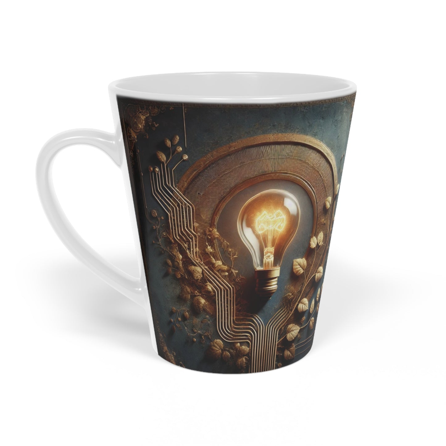 Latte Mug - Industrial Artistic Moody Illuminated Textured 12oz